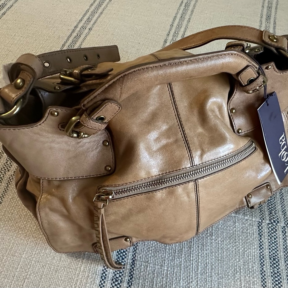 Kooba Hailey Camel Handbag NWT Satchel - Picture 3 of 13